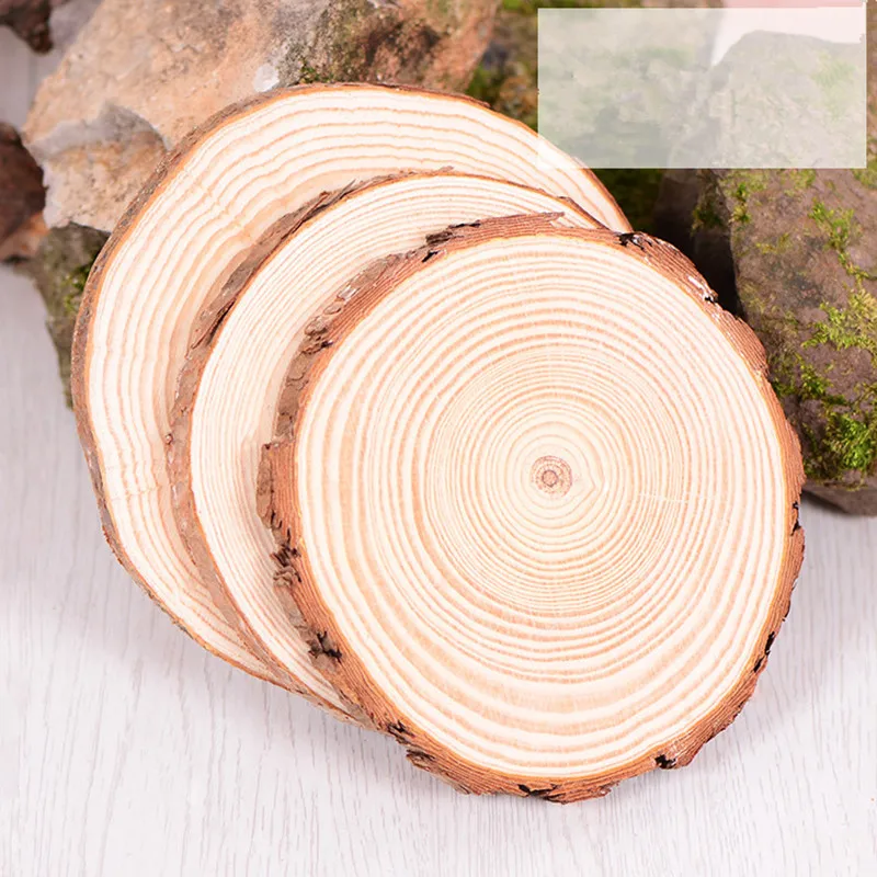 Rustic Wooden Slices Large Size 6810 Inch Wooden Log Sheet Wood Chips Country Wedding Vintage Party Decor (3)
