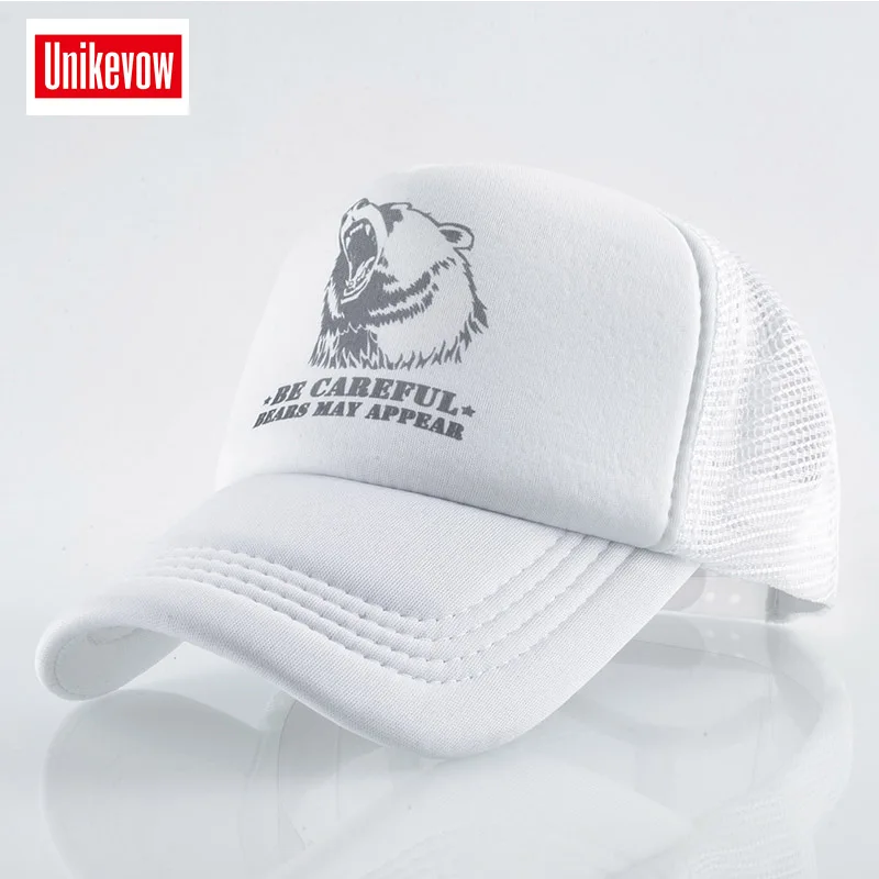 UNIKEVOW Bear printed Mesh Baseball Cap Men Summer Outdoor Sport Snapback Hat Women Racing Cap Hip Hop Casquette Skateboard - Цвет: Камуфляж