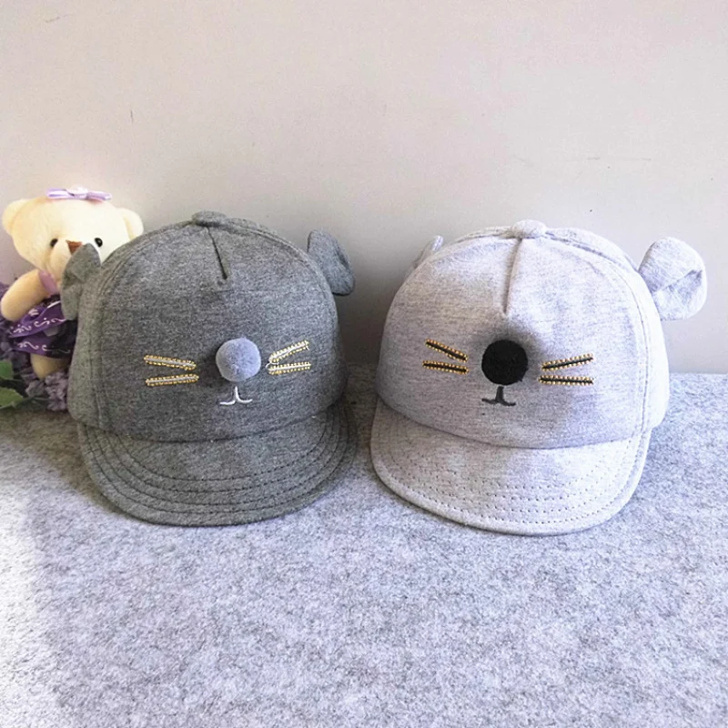 

Newborn Toddler Kids Baby Girls Boys Fashion Visor Lovely Baseball Cat Little Ear Cap Warm Hat