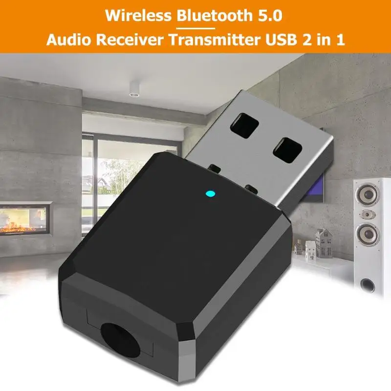 USB Bluetooth 5,0 Dongle кабель адаптер 2in беспроводной Музыка Аудио приемник передатчик для автомобильные ПК Компьютер ТВ наушники