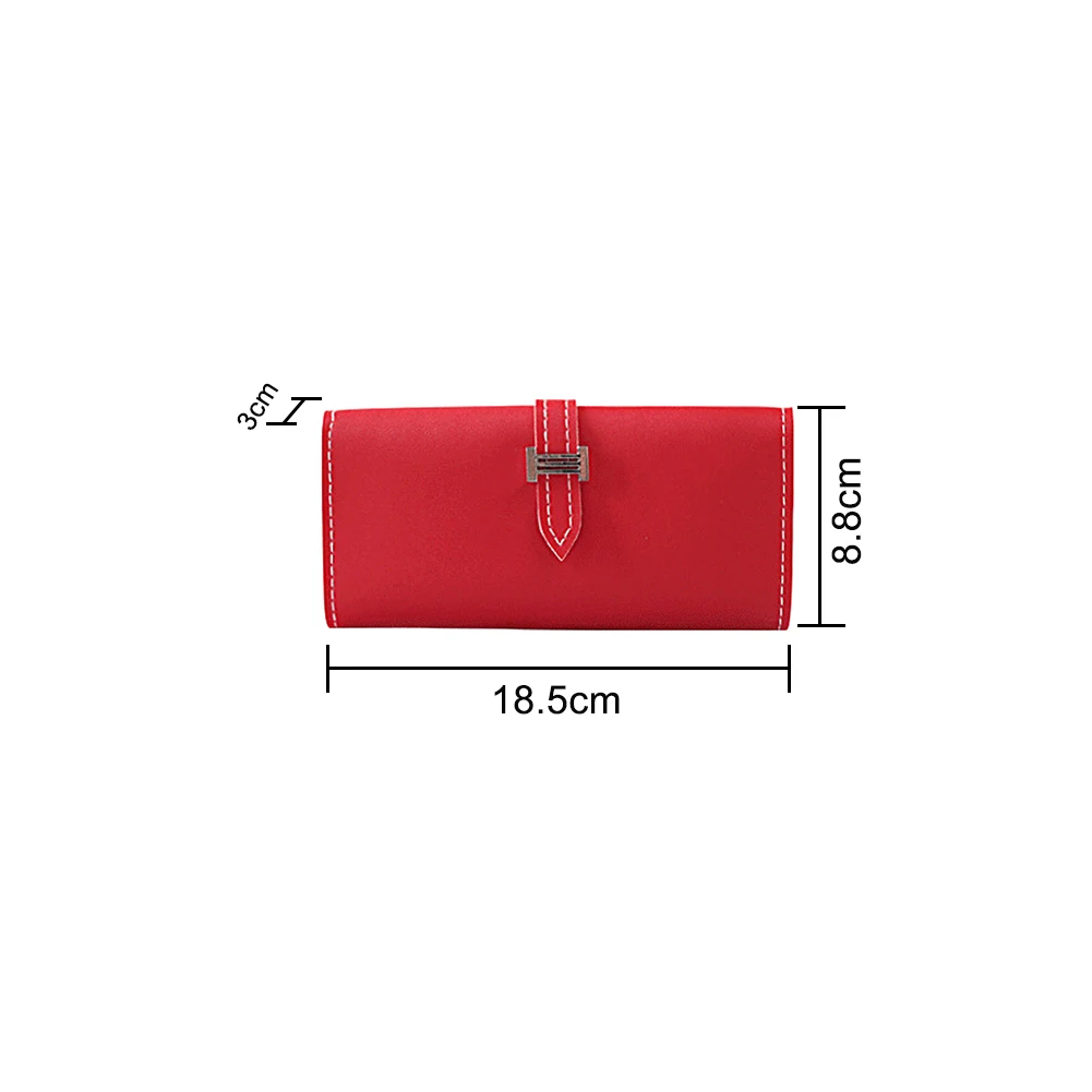 Женский сплошной цвет кожаный длинный Чехол-Бумажник для телефона с отделениями для карт держатель клатч кошелек сумка