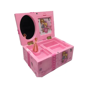 

Childrens Musical Jewellery Box Dream Girl Music Box Rectangle with Pink Ballerina Alice In Wonderland Music Box Jewelry Box