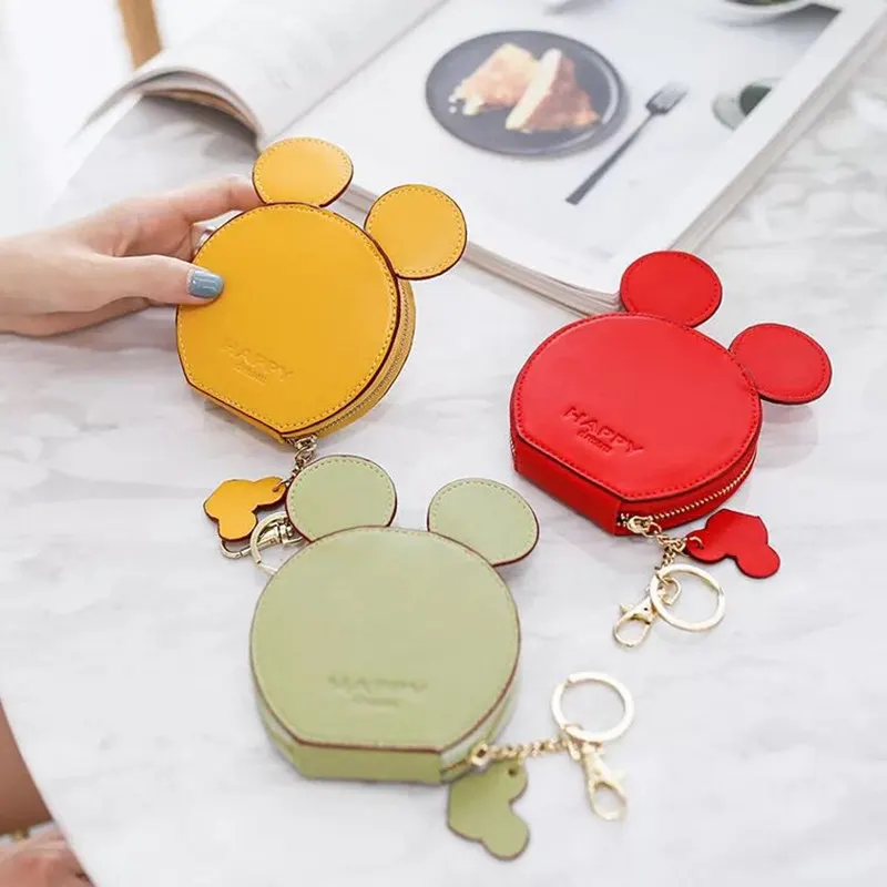 

New fashion design Mickey head wallets women wallets small cute cartoon kawaii card holder key chain money bags for girls ladie