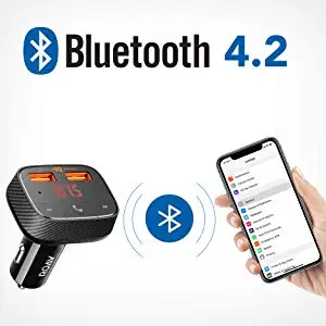 Anker Roav SmartCharge F0 автомобильное зарядное устройство с fm-передатчиком Bluetooth приемник Bluetooth 4,2, 2 usb порта, выход PowerIQ AUX