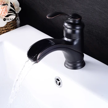 

Basin Faucets Modern Style Bathroom Faucet Deck Mounted Waterfall Single Hole Mixer Taps Both Cold and Hot Water Crane 855767