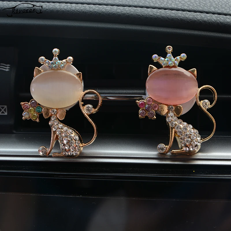 

Perfumes 100 Origina Lovely cat Car styling Air conditioner perfume clip car air freshener Lady Metal Solid Perfume Clip