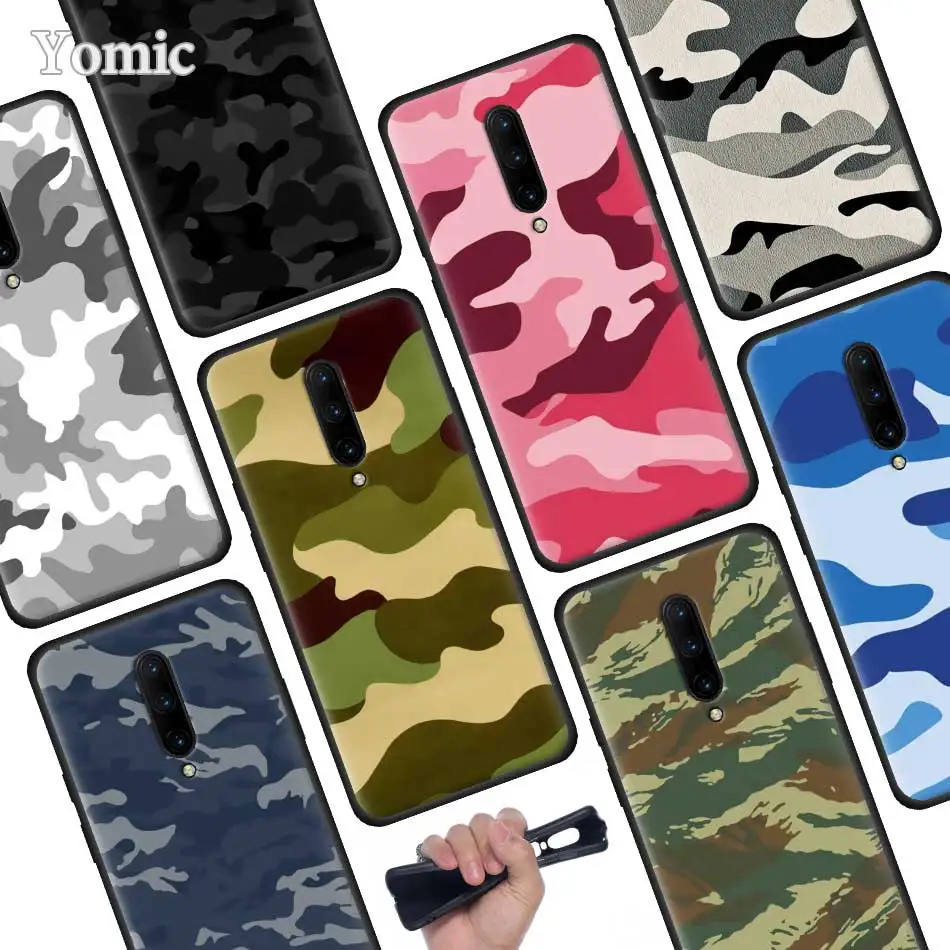Camouflage Camo military Black Soft Case for font b Oneplus b font font b 7 b