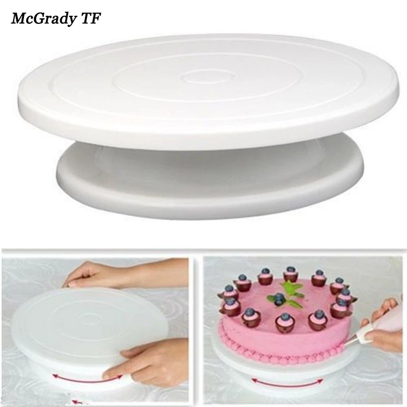 Поворотная пластина для торта, вращающаяся 28 см, для торта, Sugarcraft, утолщенная Поворотная подставка для украшения, платформа, поворотный стол, инструменты для выпечки
