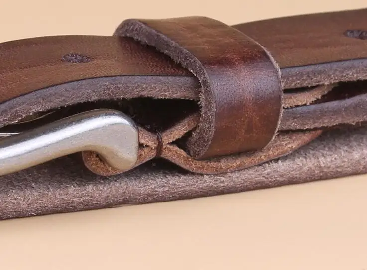 DKBLINS Fashion kids leather belt genuine leather distressed belt kids fashionable casual brief pin buckle 85cm long