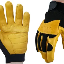 Защитные перчатки из оленьей кожи, мужские рабочие перчатки для водителя, Кожаные Защитные рабочие Гоночные Перчатки для мотоциклистов