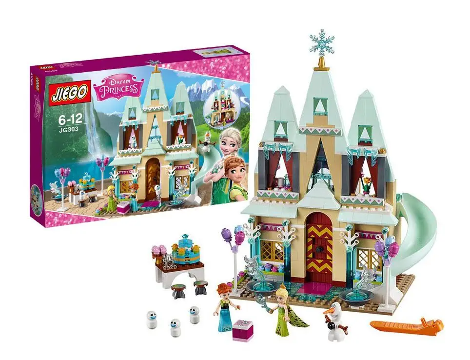 519pcs Arendelle Castle Building Blocks Model Set Princess Anna Elsa Minifigures Christmas gift Figures Compatible font