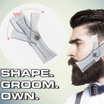 

Multifunctional Rotatable Men Beard Comb Shaping Template Beard Comb Multi-liner Beard Shaper Shaving Hair Removal Razor Tool