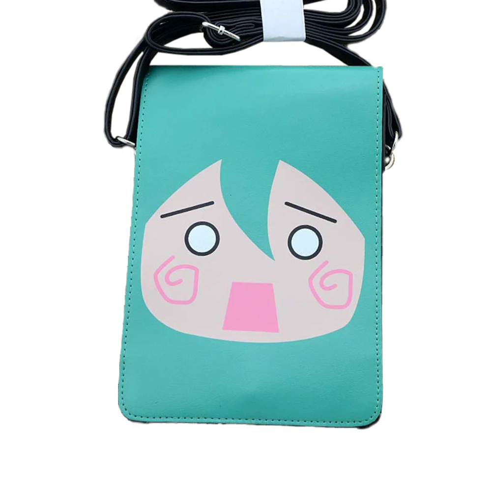 E-Mell Vocaloid Miku Black Rock Shoot BRS Detective Conan Death Note Natsume Yuujinchou RE Zero PU Message Bag Mobile Phone Bag