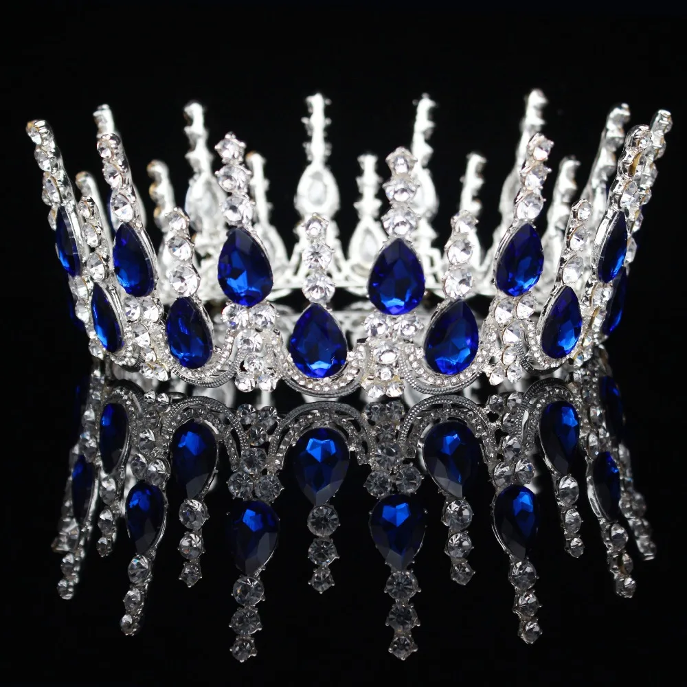 

Baroque Silver Queen Princess Bridal Tiara Crowns Crystal Bride Headpiece Women Hair Ornaments Wedding Head Jewelry Accessories
