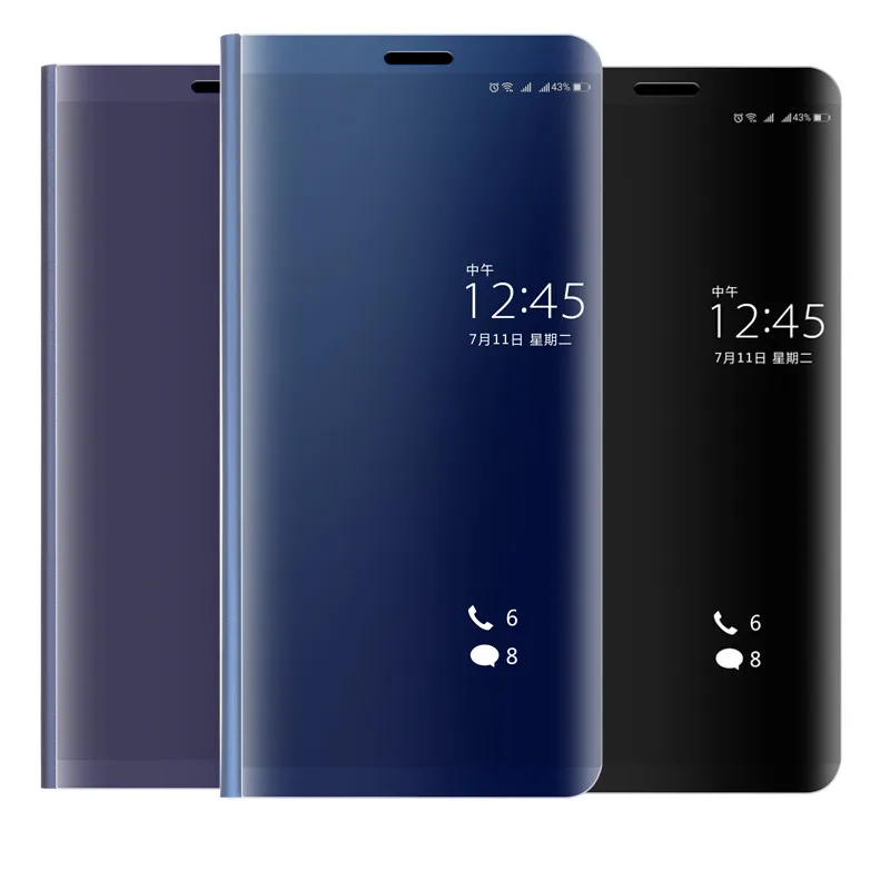 Умный зеркальный флип-чехол для Huawei Honor 9 10 Lite Mate 20 Pro P9 P10 P20 Y6 2018 P Smart Nova 3i 3E 3 чехол