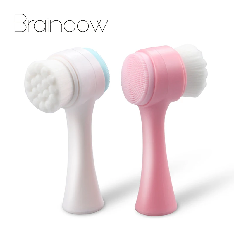 Brainbow 1 шт. 3D щетка для мытья лица 2 головки очиститель пор массажер средство