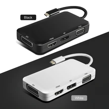 USB 3,1 type-c до 4K HDMI VGA DVI DP адаптер 4 в 1 DisplayPort DP 4K DVI многопортовый адаптер для Macbook Splitter dock