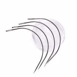 50Pcs 9CM C Shape Curved Needles Threader Sewing/Weaving Needles for Human Hair Extension Weft Weaving