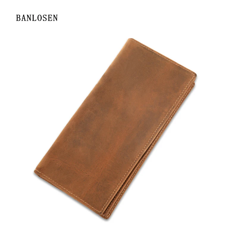 

Crazy Horse Leather Men Wallets Genuine Leather Wallet Men Brand High Quality Vintage Designer carteras hombre billeteras YS1302