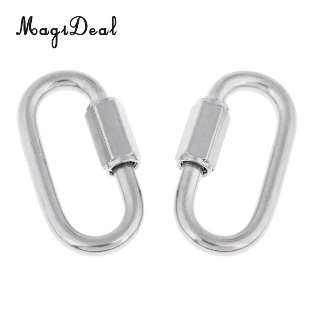 2Pcs Scuba Diving Clip Quick Link Screw Lock Hook Boating Sailing Rope Chain Connector Buckle - Marine Grade 316 Stainless Steel