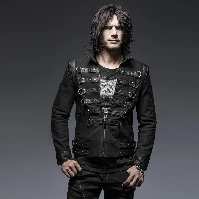 Download Punk Black Handsome Soldier Jackets Steampunk Gothic Men Back Lace HD Wallpaper Punk Black Handsome Soldier Jackets Steampunk Gothic Men Back Lace For iPhone Free