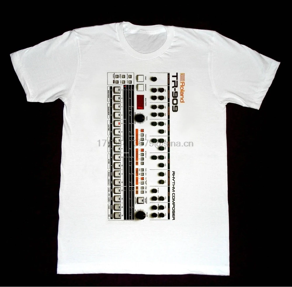 909 футболка барабанная машина рубашка винтажный синтезатор Moog Korg Arp мод принт 2019