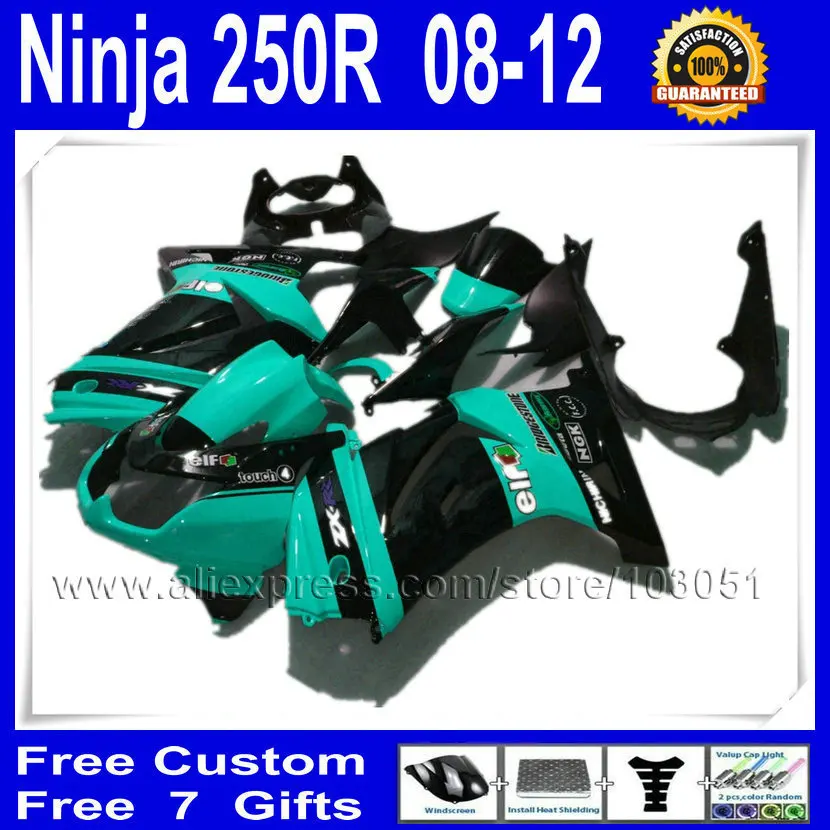 Комплекты обтекателей на заказ для мотоцикла Kawasaki ninja 250R 2008 2012 2013 ZX250R EX250 EX250R 08 09 10