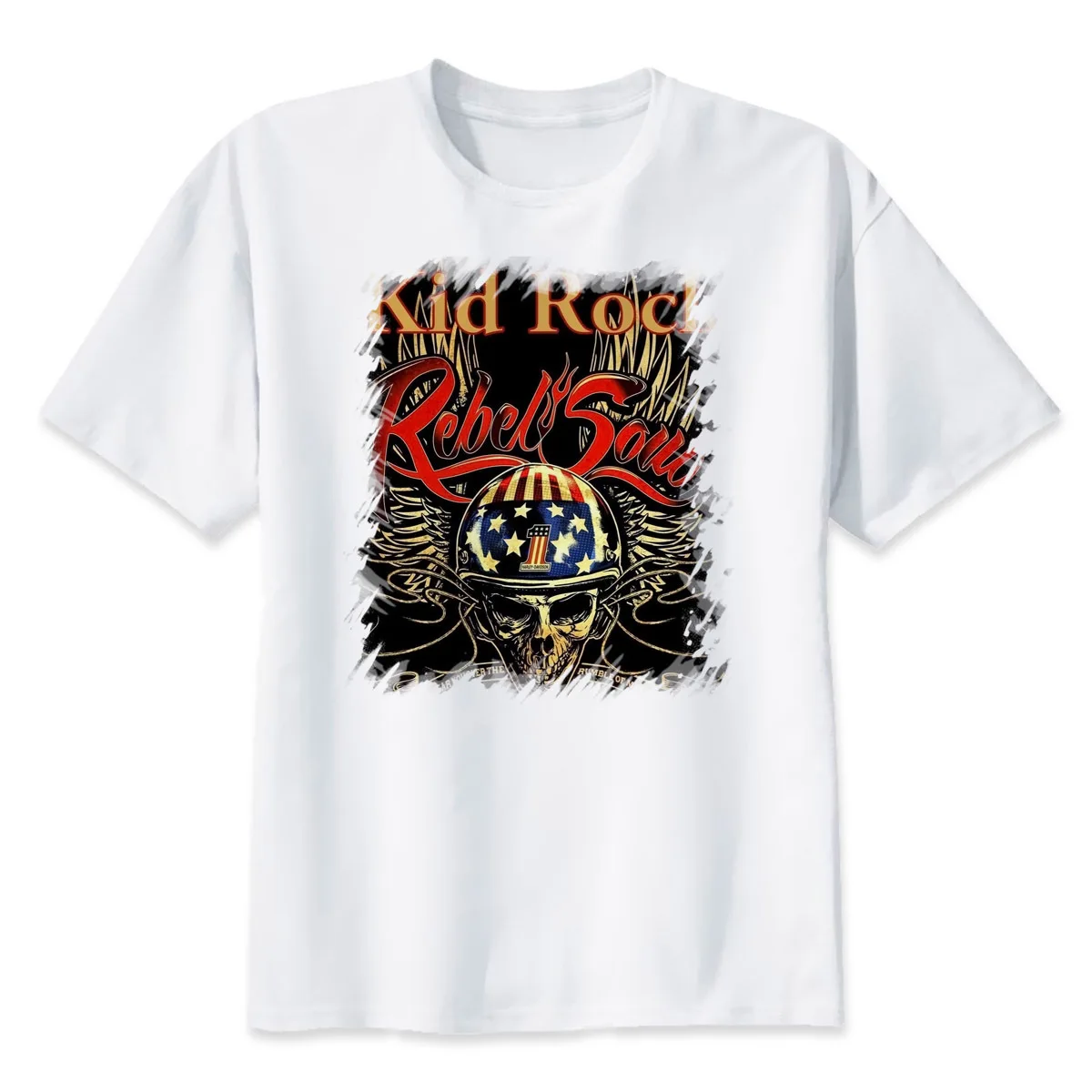 Kid Rock t shirt men Summer print T Shirt boy short sleeve with white