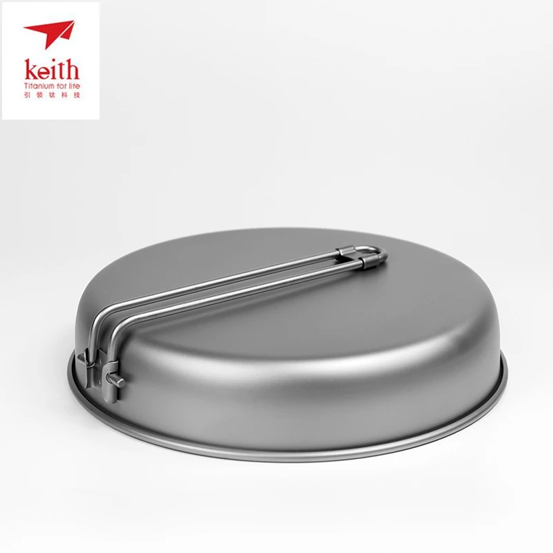 1000 ml Keith titanio plegable olla sartén Camping Picnic senderismo Pan de utensilios de cocina mango plegable Ti6034