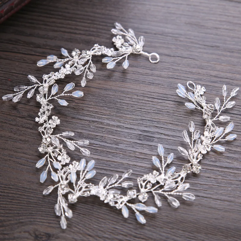 

KMVEXO Shinny Crystal Bridal Wedding Head Piece Bride Headwear Headband Hair Band 100% Handmade Women Party Jewelry Accessories