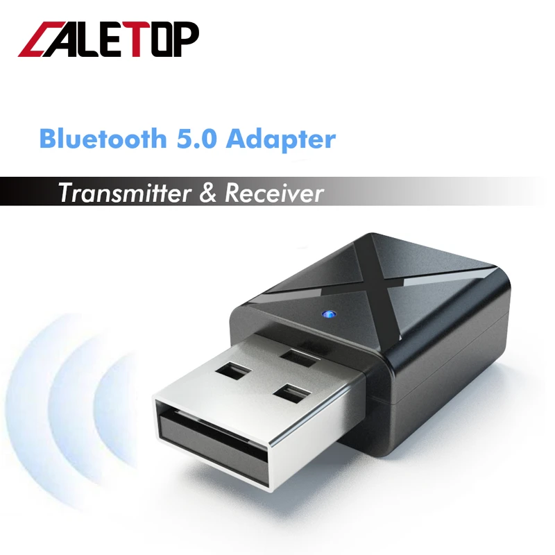 

CALETOP Bluetooth 5.0 Adapter Bluetooth Transmitter Receiver Mini 3.5mm AUX Stereo Wireless Adapter For Car Transmitter For TV
