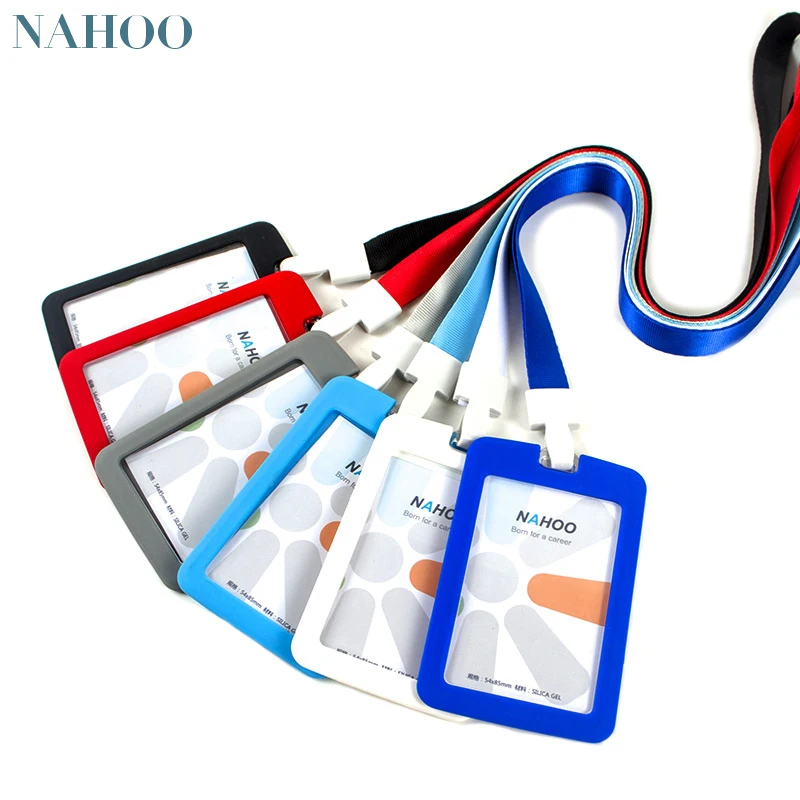 Nahoo Name ID Card Holder Silica Gel Badges Passport IC