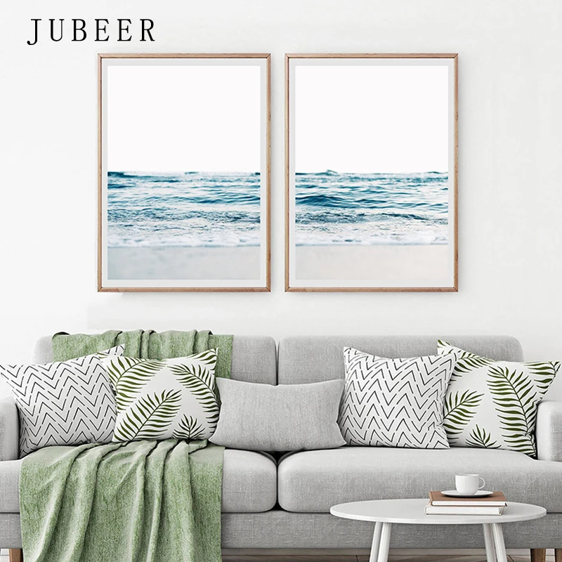 Nordic Style Canvas Landscape Poster Sea Beach Minimalist Wall Art Prints