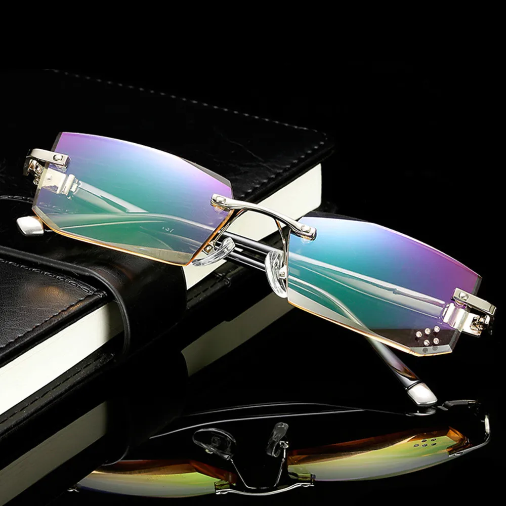 

Diamond Rimless Reading Glasses Men Women Anti-fatigue Presbyopia Eyeglasses For Women Reading Men's Diopter 1.0 1.5 2.0 2.5 3.0