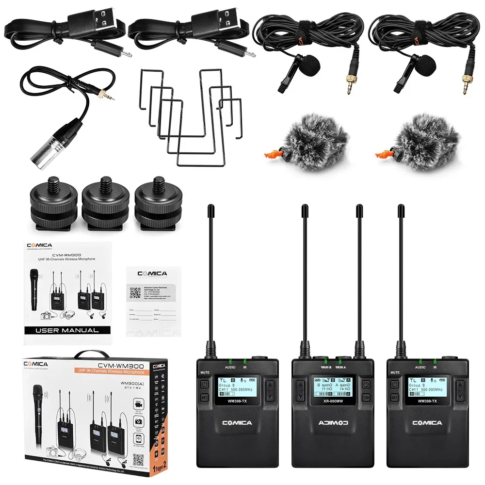 COMICA CVM WM300 UHF 96 канальный металлический беспроводной микрофон с двумя