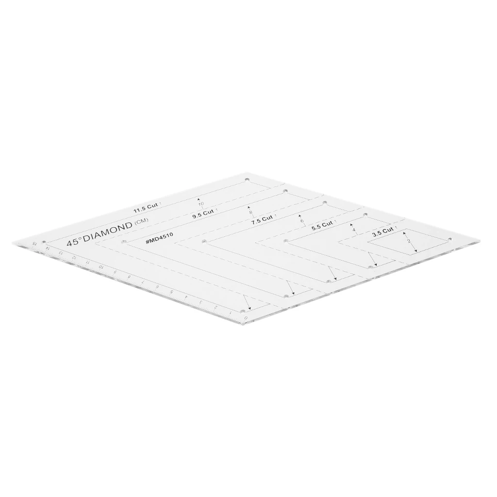 11.5 Cut 45 Degree Diamond Rhombus Template Quilting Ruler for DIY Sewing Crafts Patchwork Tools Equipment Sewing Tool Accessory