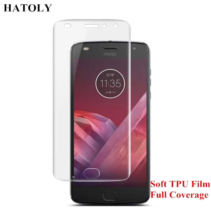Защитная пленка HATOLY для Moto Z2 Play закаленное стекло мягкая ТПУ Motorola Z 2 Play|tempered glass|tpu