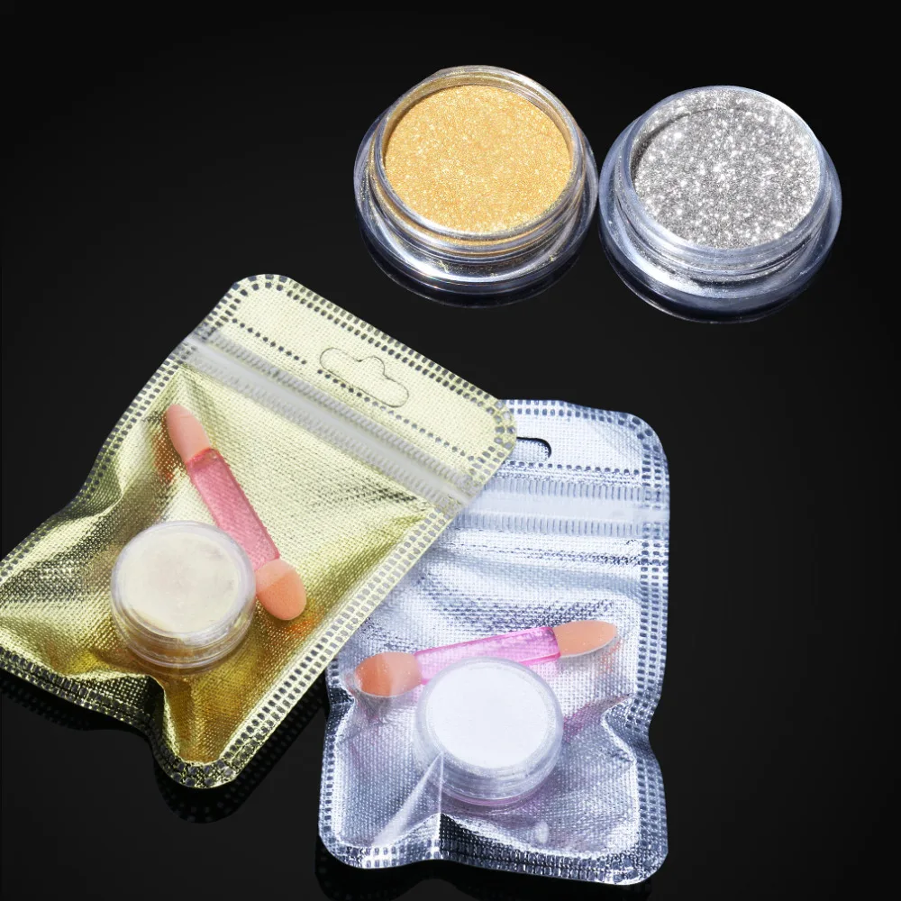 

HNM Nail Glitter Powder Spangles for Nails Shinning Mirror P Nails Dip Powder Sequins Powder Gold Sliver Nail Art DIY Glitter