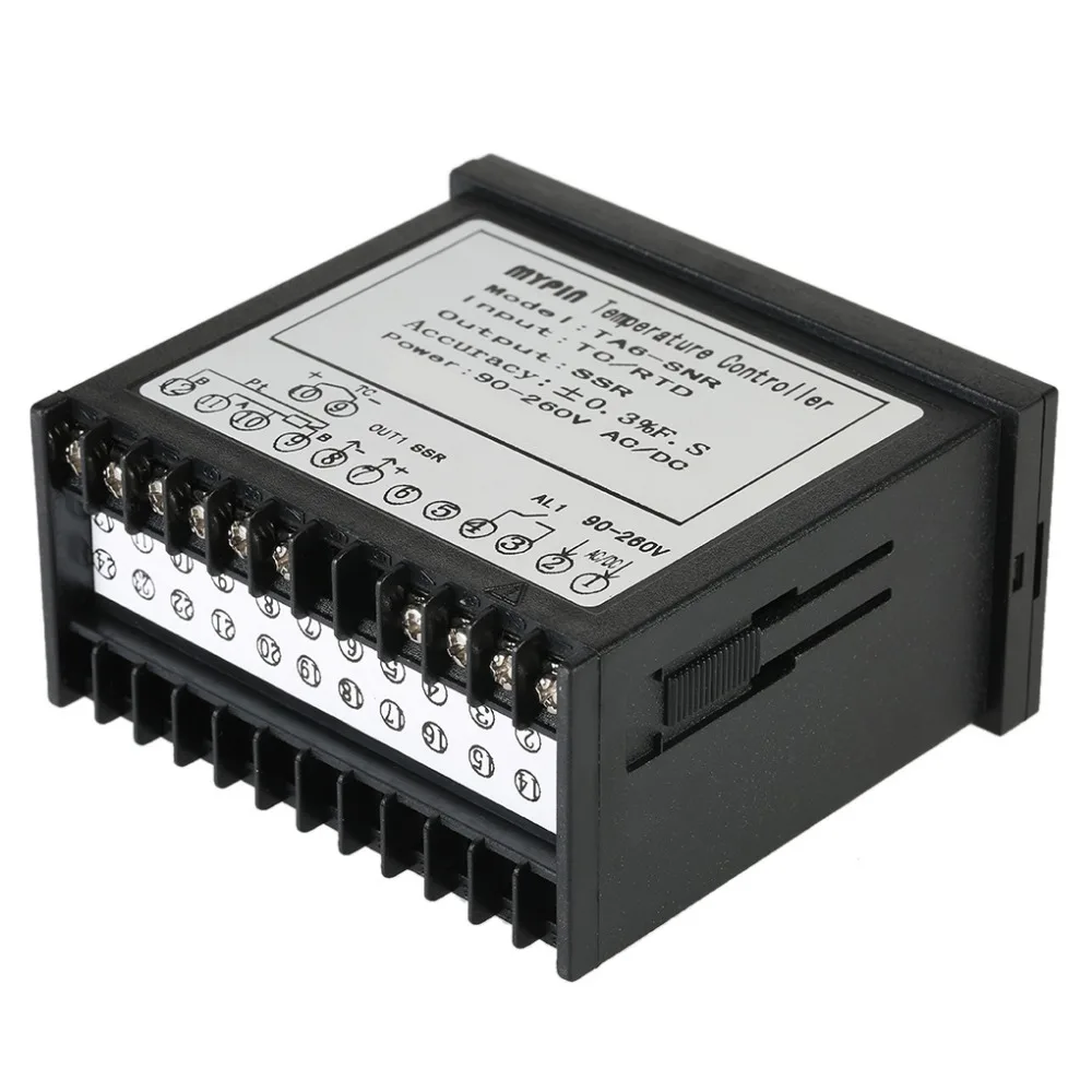 Thermostat TA6-SNR Temperature Controller Dual 4 LED PID Heating Cooling Control TC/RTD Input SSR Output 1 Relay Alarm