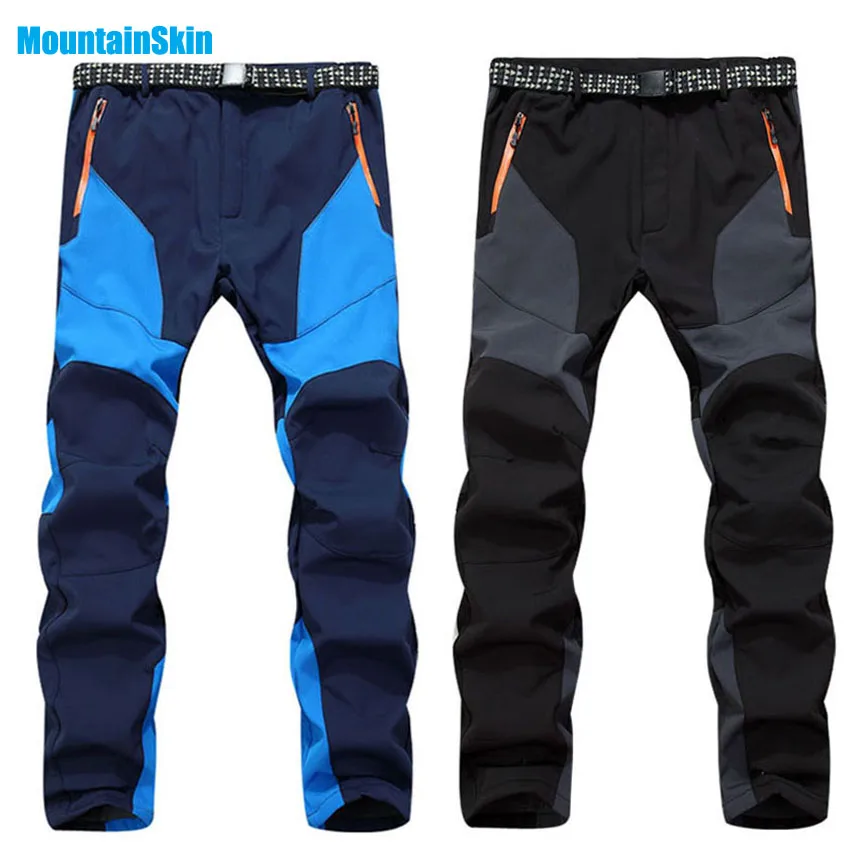 2017 Men's Winter Inner Fleece Softshell Hiking Pants Outdoor Sport Thick Warm Brand Trekking Camping Skiing Male Trousers MA040 men s winter inner fleece waterproof jacket outdoor sport warm brand coat hiking camping trekking skiing male jackets va063