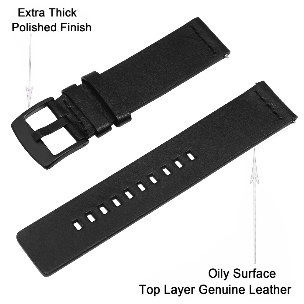 22 мм кожаный ремешок для samsung gear sport S3 Classic Frontier galaxy watch 46 мм Band huami amazfit 2S huawei gt 2 smartwatch