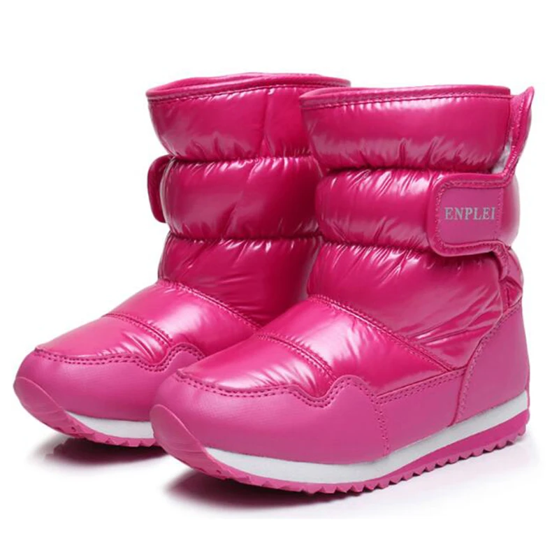 Children's snow boots autumn and winter waterproof non-slip children's boots thick flat boots warm Leisure children shoes mm187