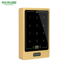 RAYKUBE двери доступа пароль Водонепроницаемый IPX3 RFID 125HKz кард-ридер для двери Система контроля доступа R-T02, золотистый