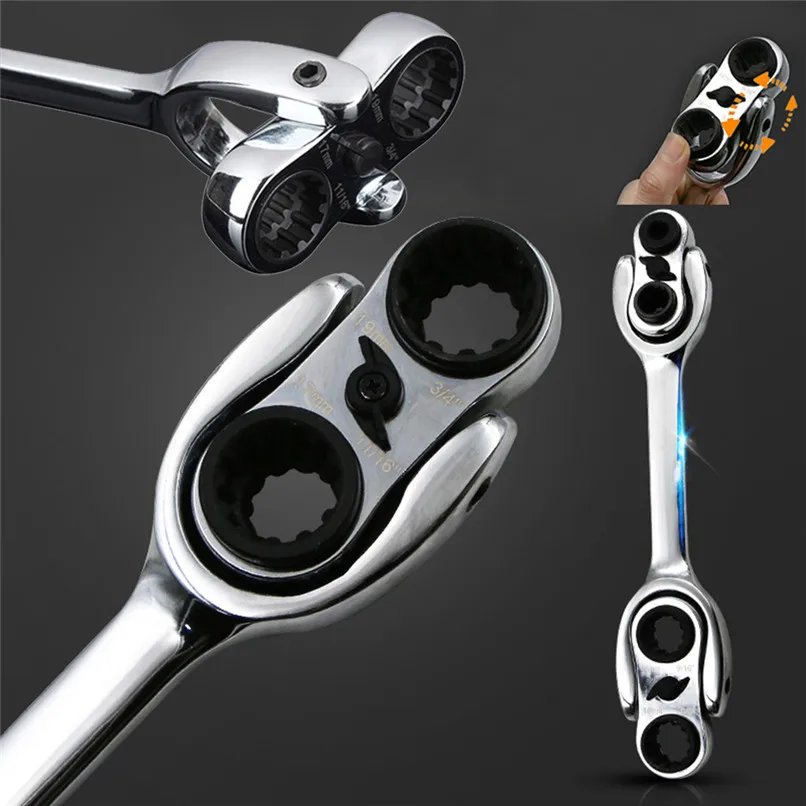 Multifunctional Ratchet Handle Wrench Double Box End Ratcheting Wrench Metric Universal Spline XL Flexible Head 34 In 1 #2f21 (2)
