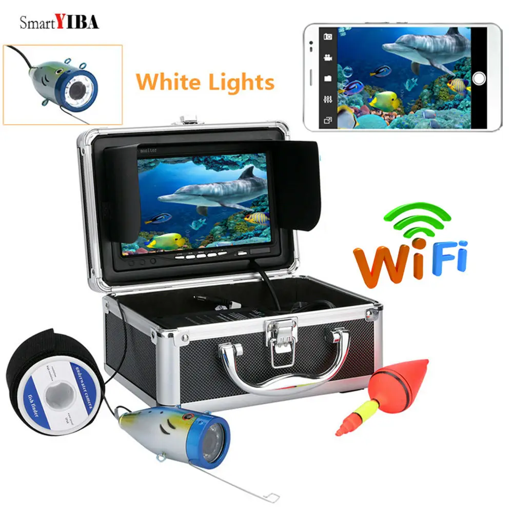 SmartYIBA 7 TFT 50M White Light Underwater Fishing Visible Fish Finder Device APP Control WIFI Video