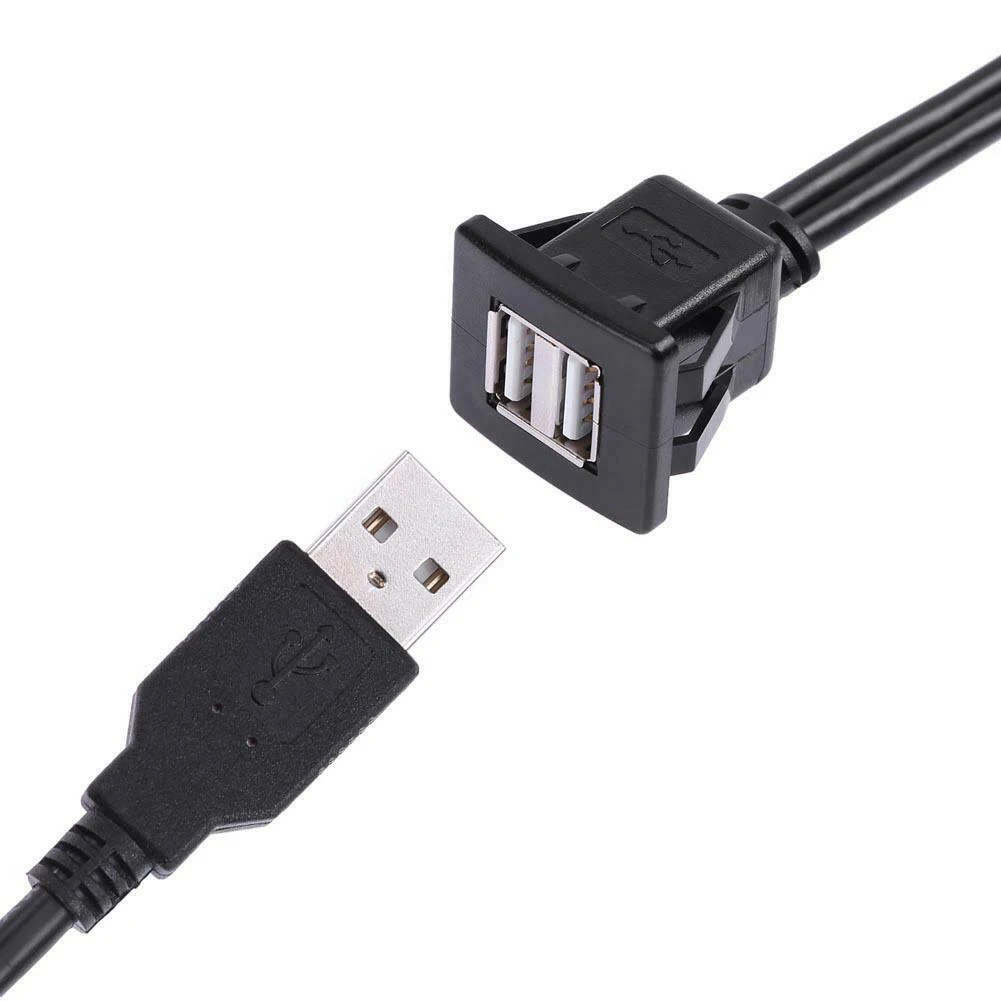 USB 2,0 панель для приборной панели с заподлицо Удлинительный кабель для автомобиля, лодки, мотоцикла, панель для приборной панели с заподлицо Удлинительный кабель