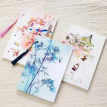 

1pcs Original retro romantic antique line loaded notebook notebook notepad Chinese style tassel ancient wind line installed