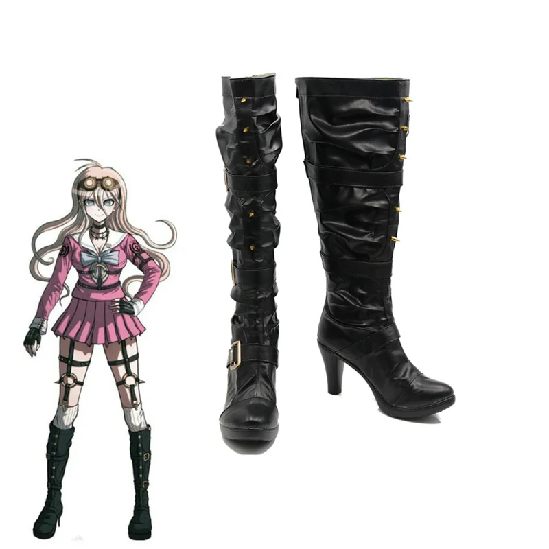 Обувь для косплея ирума Миу кролик Danganronpa V3 Killing Harmony черная обувь с заклепками