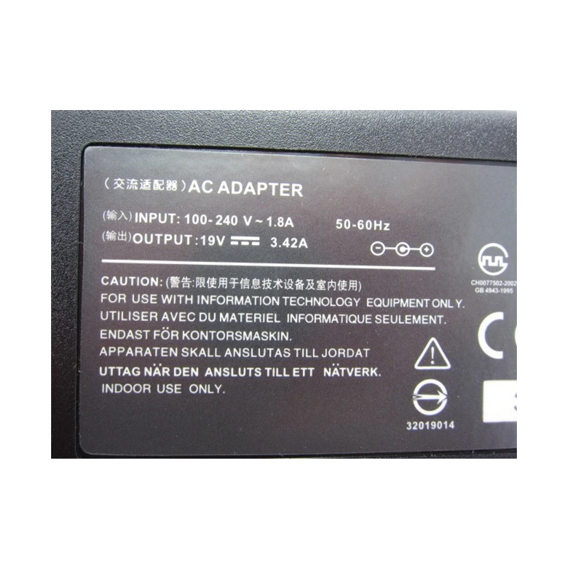 HSW 19V 3.42A 5,5*1,7 65W AC DC адаптер зарядное устройство для ноутбука ACER EMACHINES E350 E442 E528 G525 G725 C92