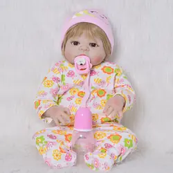 Полный Силиконовые Винил Reborn Baby Doll 23 дюймов 57 см новорожденная девочка малыши модные реалистичные Reborn Bonecas подарок для ребенка может купать
